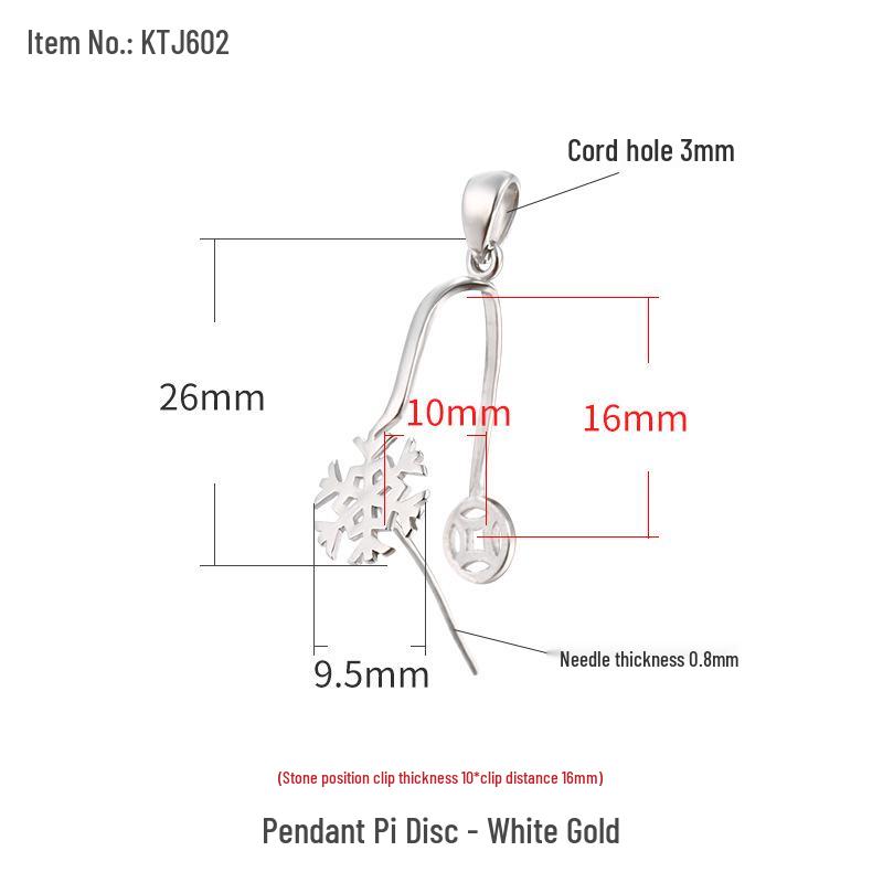 

Sterling Silver Snowflake Clasp for Jadeite Gemstone Pendant DIY Accessories