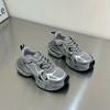 Plateauschuhe mit dicker Sohle für Damen, Sommer 2025 neu, silberfarbenes atmungsaktives Mesh, Damenschuhe, leichte Sport- und Freizeitschuhe