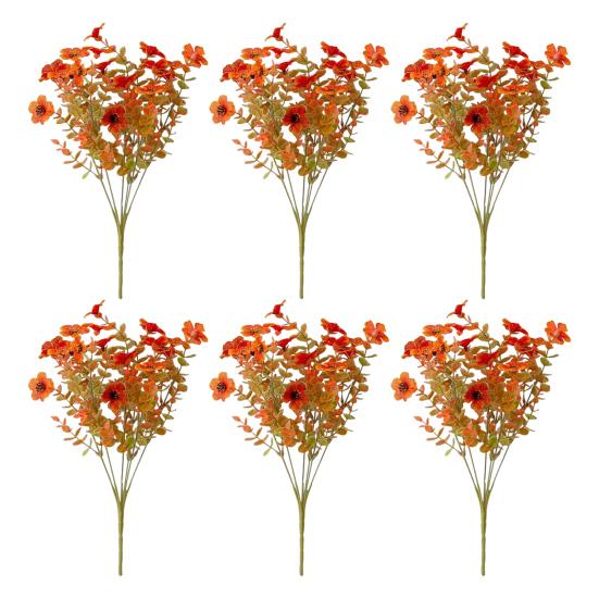 2/3/4/5/6/12Pcs Fall Artificial Flower 7 Fork UV Resistant Fake Flower Home Wedding Party Table Centerpiece Indoor Outdoor Faux Bloom Decoration