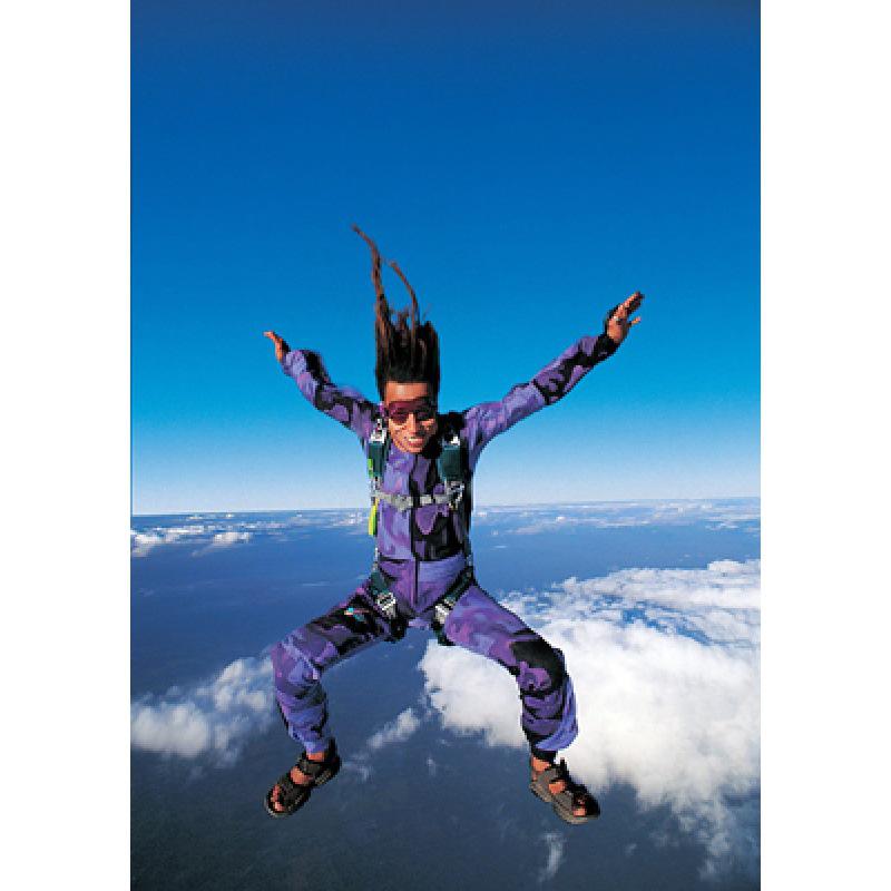 

Framed Extreme Sports Poster: Parachuting & Skiing - Decorative Kraft Paper Wall Art Yellow Kraft Paper (No Glue) 30X42 cm
