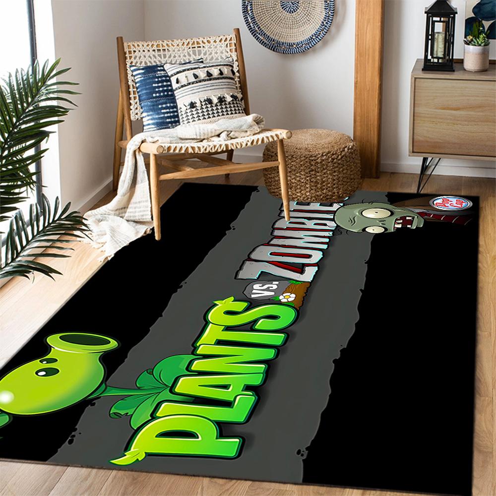 Zombie-Pflanzen Party-Thema Anti-Rutsch-Teppiche - Polyester Heimdekoration, Geeignet für Schlafzimmer, Wohnzimmer, Eingangsbereiche, Studios und Dekorationen