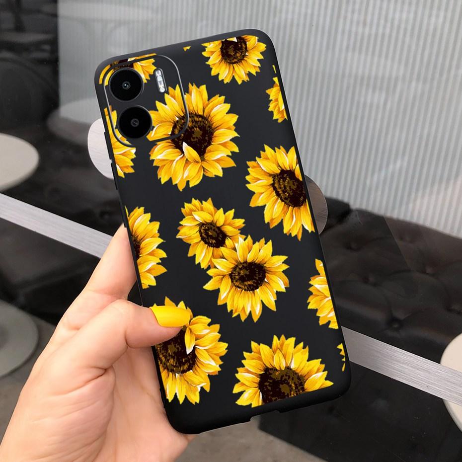 For Xiaomi Redmi A1 Case Redmi A1 Plus Beautiful Girl Flower Phone Case For RedmiA1 A 1 A1+ Candy Color Soft Silcone Back Cover