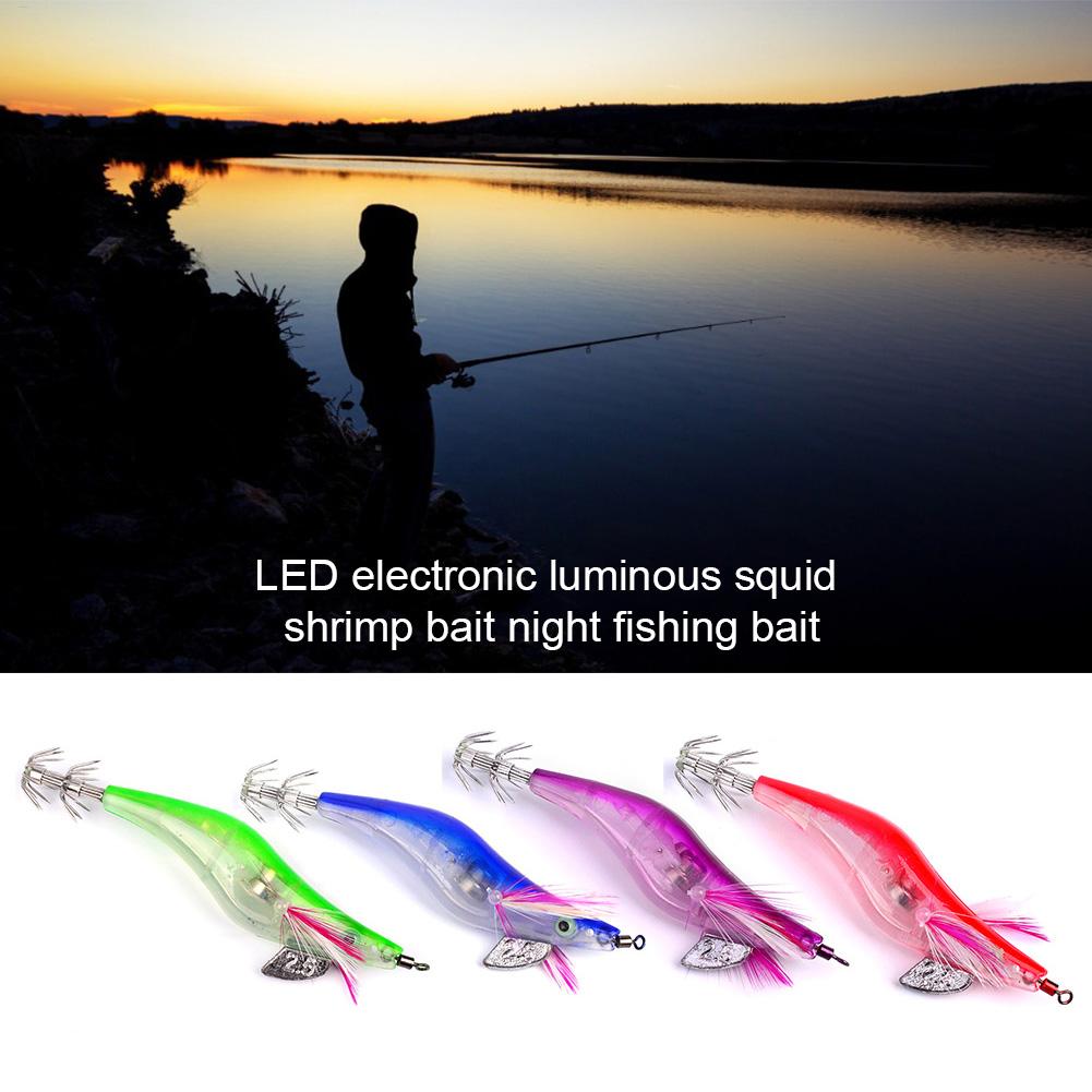 Squid Jigs Saltwater Saltwater Fishing Lures Double Hook Design Floating Bait Glow-in-The-Dark Realistic for Trolling Sea