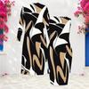 Women Plus Size Two Piece Set Long Sleeve Open Front Cardigan Sleeveless Crew Neck Bodycon Printed Dress