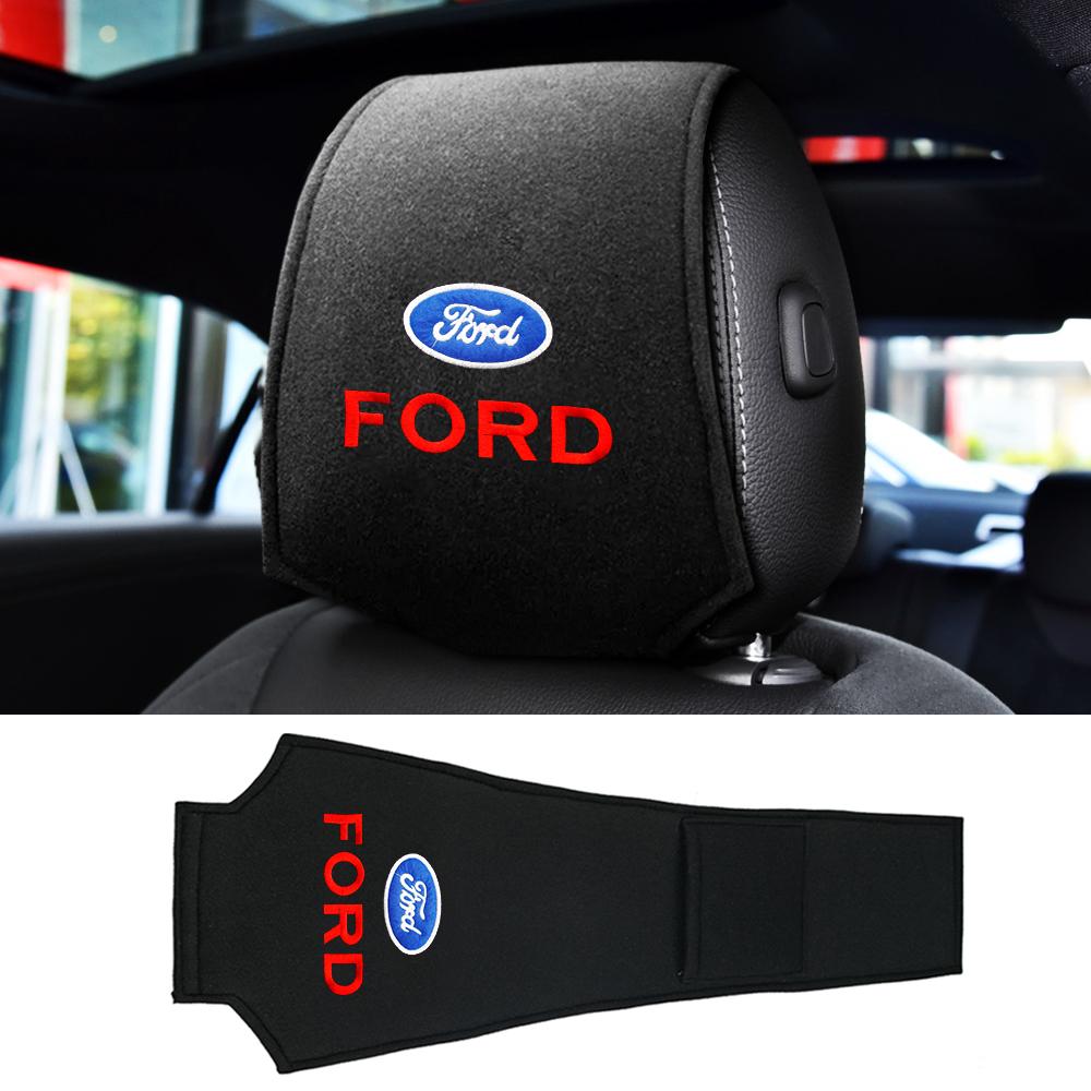 AAAMT1 Headrest Cover Cushion Leather Neck Pillow Case For Ford Focus Escort Fusion Kuga EcoSport Car Interior Accessories Good Quality