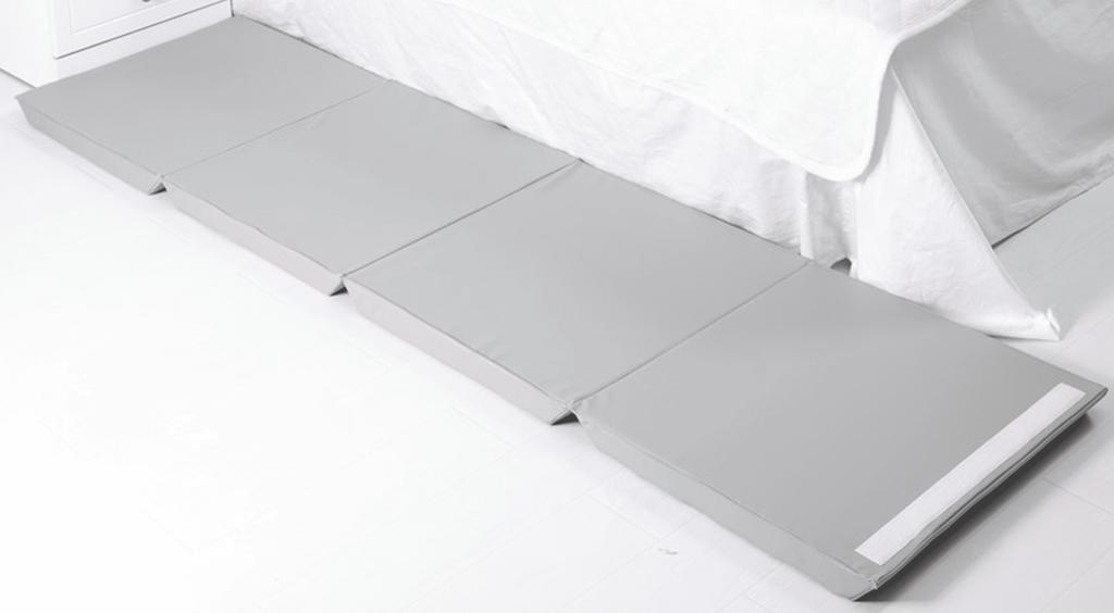 gymnastic mattress 2in1 toy container 240x60x4 cm four-piece - white-grey