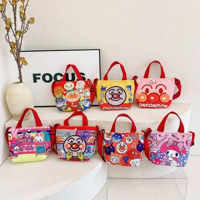 Bolsa Transversal Infantil Fofa Doodle de Desenho Animado - Estilo Pai-Filho, Grande Capacidade, Bolsa de Lona Moderna para Crianças