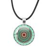 Klassische Lebensblume Seilkette Glasanhänger Halsketten Mandala Elegante und komplexe Muster Halsketten Damen Cabochon Schmuck