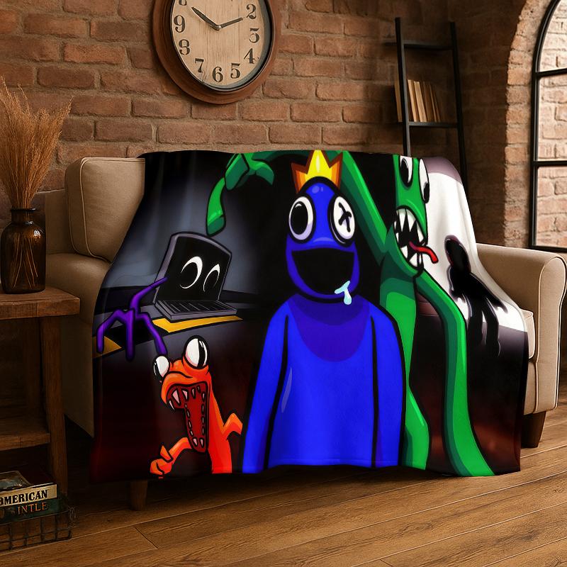 3D R-Rainbows Friends Cartoon Game Flannel Blanket Soft Warm Throw Blanket for Bedroom Living Room Bed Travel Camping Picnic