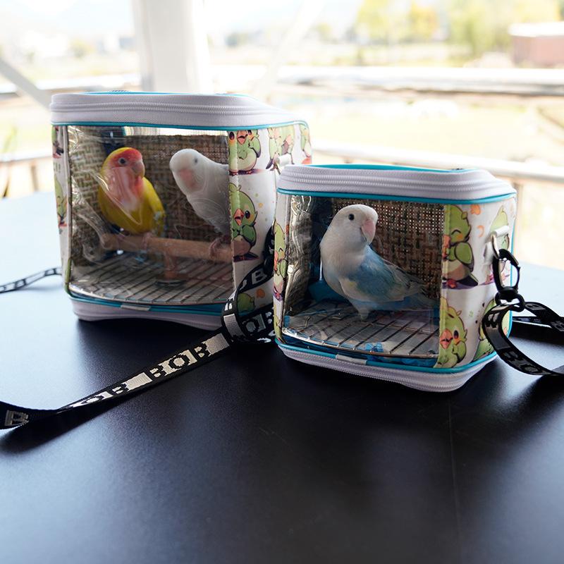 Portable Parrot Bag: Breathable, Transparent, Crossbody Carrier for Budgie & Cockatiel - Detachable Design for All Seasons