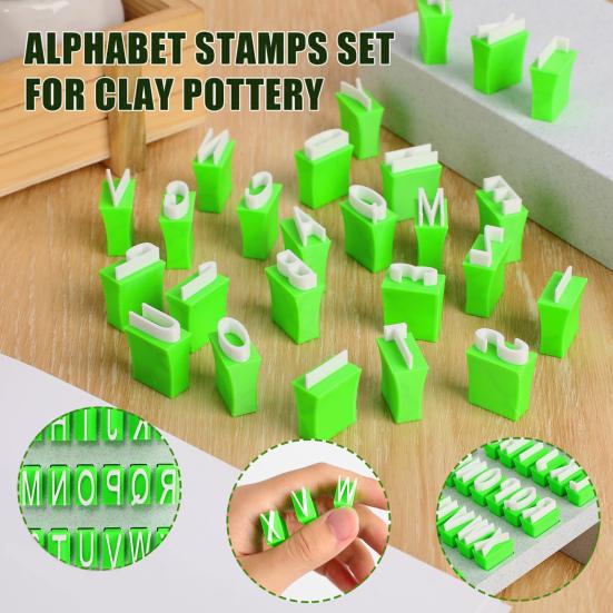 1 Set Clay Pottery Alphabet Stamp A to Z Capital Lowercase Letters Numbers Symbols DIY Embossing Polymer Clay Stamp Tools