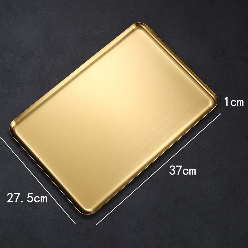 Rectangular 304 Stainless Steel Plate Barbecue Plate Hot Pot Buffet Tray Square Snack Dessert Trays Kitchen Cook Accessories