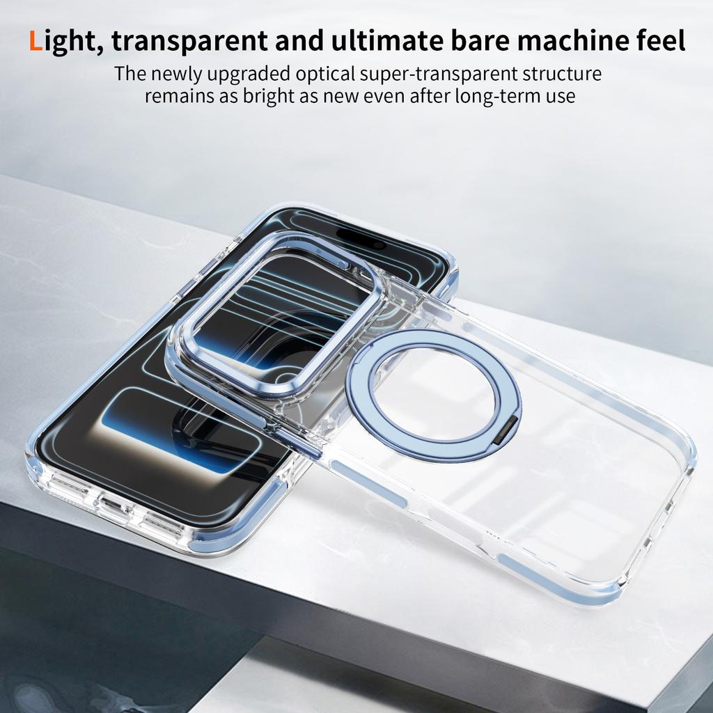 Magnetic Case With Hidden 360 Rotating Stand For iPhone 13 14 15 16 17 Pro Max Metal Camera Frame Colorful Shockproof Cover Support MagSafe Charging