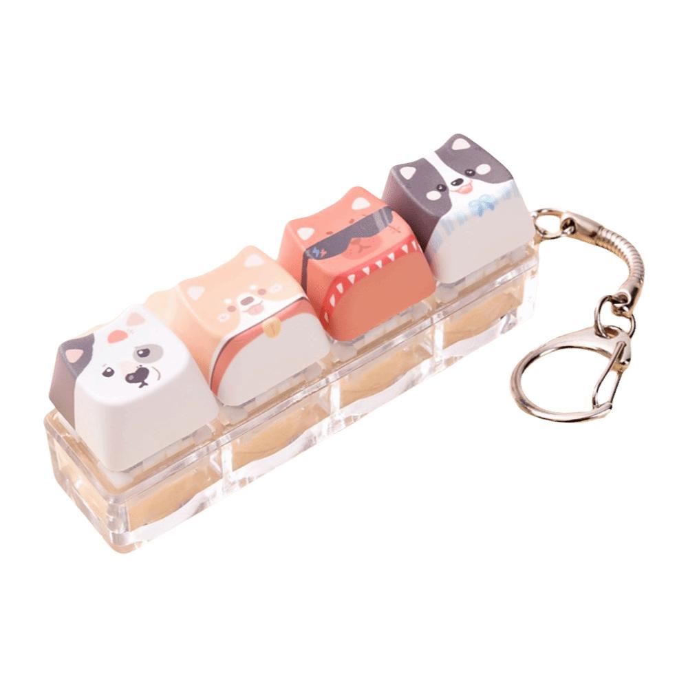 Keyboard Stress Relief Clicker Mechanical Creative Dog Keychain  Children Adults
