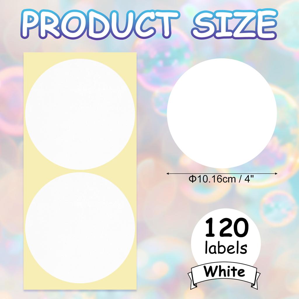 30/60Sheet Colored Dot Stickers Labels 4Inch Circle Price Sticker Self Adhesive Circle Tags Coding Labels for Organizing Sealing