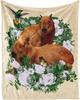 Capybara Flannel Throw Blanket Cute Animals Pattern Blanket Lightweight Comfortable Warm Super Soft Blanket for Couch Bed Sofa