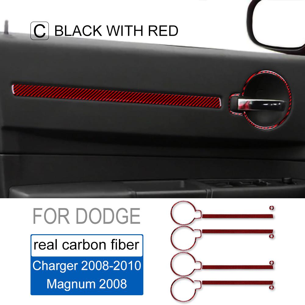 Real Soft Carbon Fiber for Dodge Magnum Charger 2008 2009 2010 Accessories Car Interior Door Handle Frame Panel Trim Sticker
