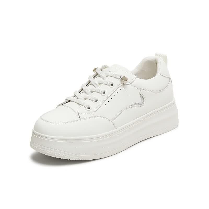 TEENMIX Women s Autumn Thick-Sole Slip-on White Casual Shoes 38