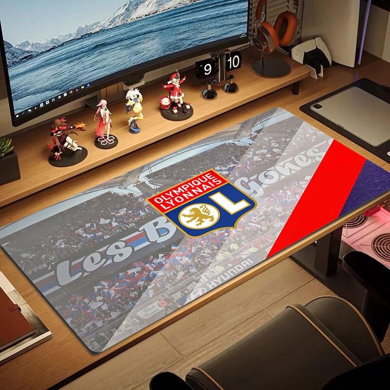 Olympique Lyonnais Football Team Mouse Pad, Large Gaming Desk Mat, Non-slip XXL Mousepad for Laptop & Tablet, Mini PC Playmat with Stitched Edges