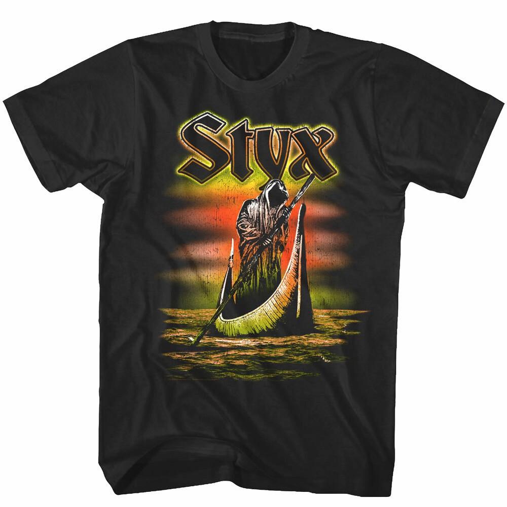 Styx Ferryman Grim Reaper Tour Men s T Shirt Rock Band Complete Wooden Nickel Unisex T-Shirt S