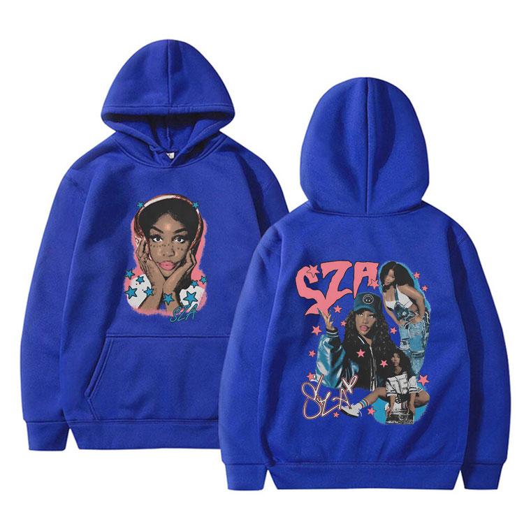 Rapper SZA Graphic Print Hoodie Men Women Hip Hop Fashion Pop Music Hooded Tracksuit Unisex Vintage Oversized Pullover Hoodies