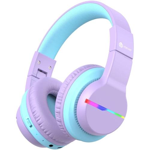 iClever Kids' Bluetooth Headphones, Wireless Kids Headphones with Volume Limiting (74/85 dBA), 55 Hours of Playtime, and Mic for School, Tablets, and