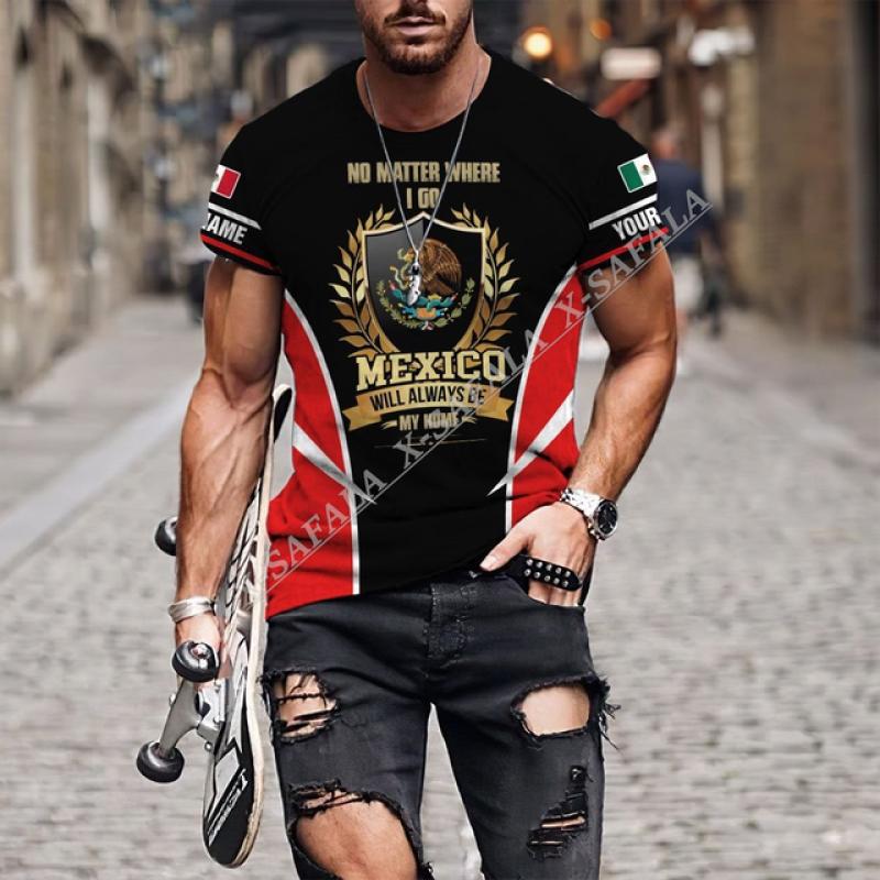 Custom Mexico Flag 3D Printed High Quality Milk Fiber T-shirt Men Casual Top Breathable Quick Dry Summer