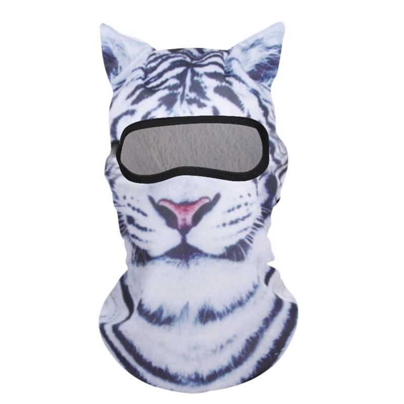 Elastic 3D Cats Pattern Balaclava Mask for Running Hiking and Skiing Comfortable Ice Silk Headcover for Outdoor Actvitiy