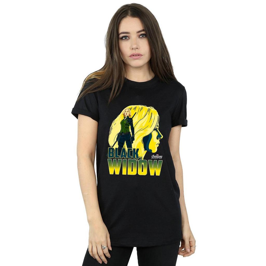 Avengers Infinity War Womens/Ladies Black Widow Cotton Boyfriend T-Shirt