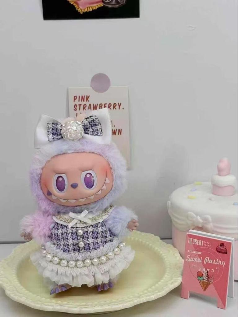 17cm Labubu Doll Clothing Set for 3.0 and First/Second Generation Sitting Party Blind Box Skirt