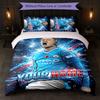 Erling Haaland Custom Name Text Bedding Set 1 Duvet Cover+2 Pillowcases Soccer Logo Personalized Gift For Special Occasion Bedroom Decor