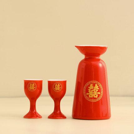 Chinese Traditional Red Wine Set, Exquisite Ceramic Gift, Cross-Cupped Wine Cup, Bar, Hotel, Coffee Decor, Wedding Celebration