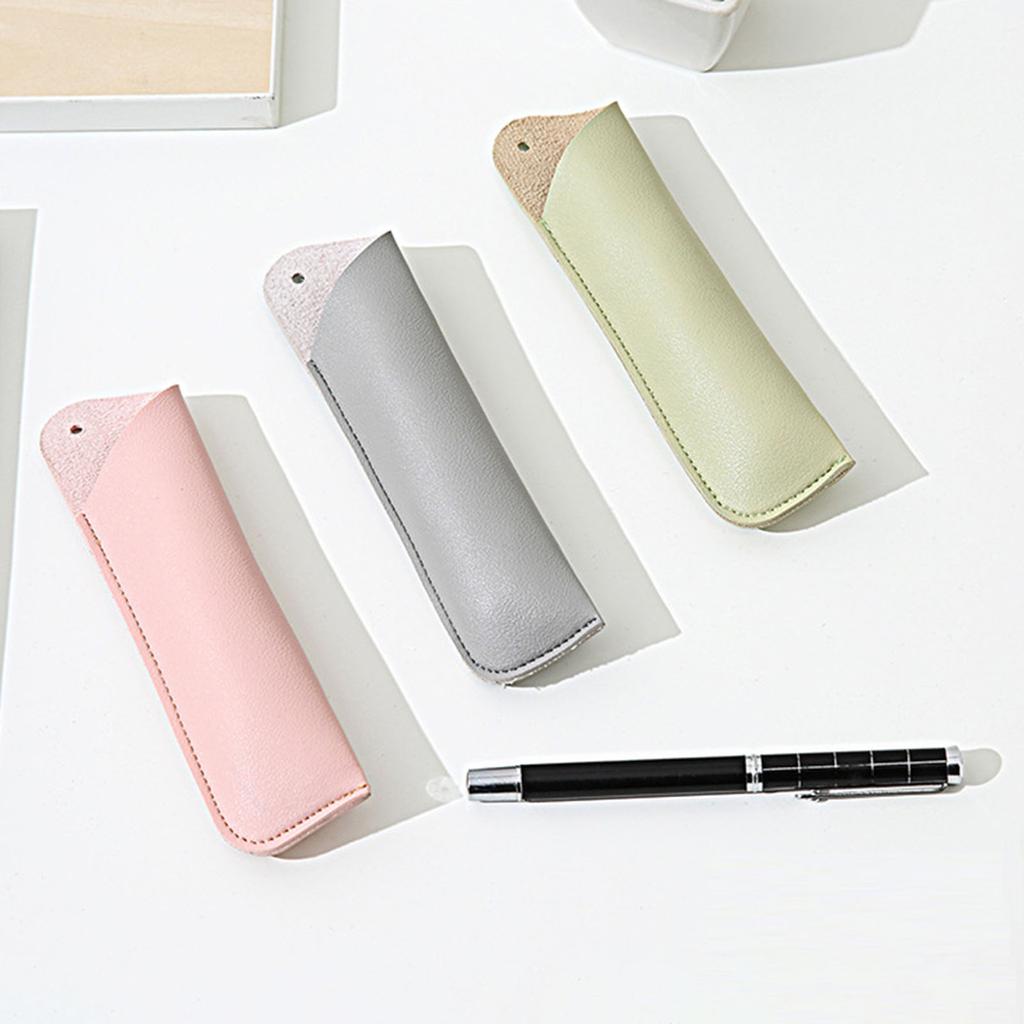 PU Leather Pen Holder Sleeve Handmade Protective Cover Pen Case Portable Pen Protective Sleeve for Ballpoint Pen Pencil