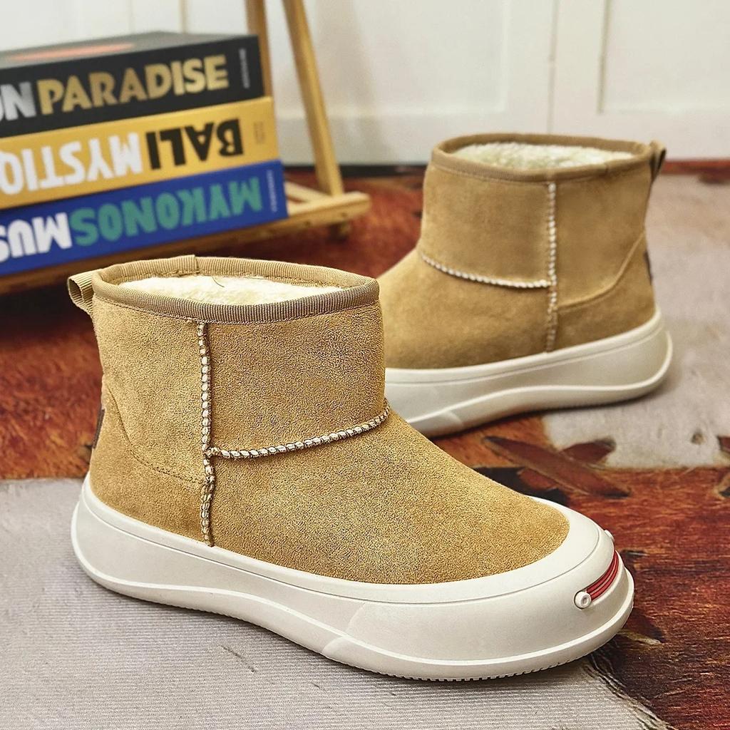 Fashion Men's Snow Boots Men's Boots British Style High Top Trend Autumn/winter New Plush Warm Thick Soled Windproof Cotton Shoes