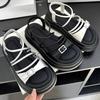 Fashion Fashion Crystal Belt Buckle Women Sandals Open Toe Thick Bottom Beach Roman Sandals Casual Comfortable Women Platform Sandals