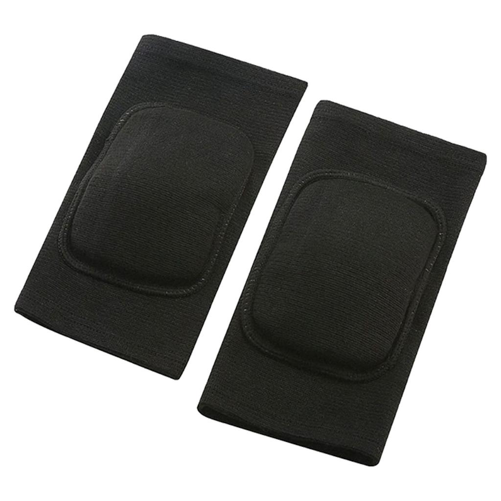 One Pair Sports Kneepad Anti Collision and Anti Skid with Sponge Cover Compression Knee Sleeve for Dance Black M