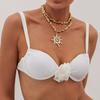 Imitation Pearl Sunflower Pendant Exquisite Beads Chain Choker Jewelry Multilayer  Necklace  Girls