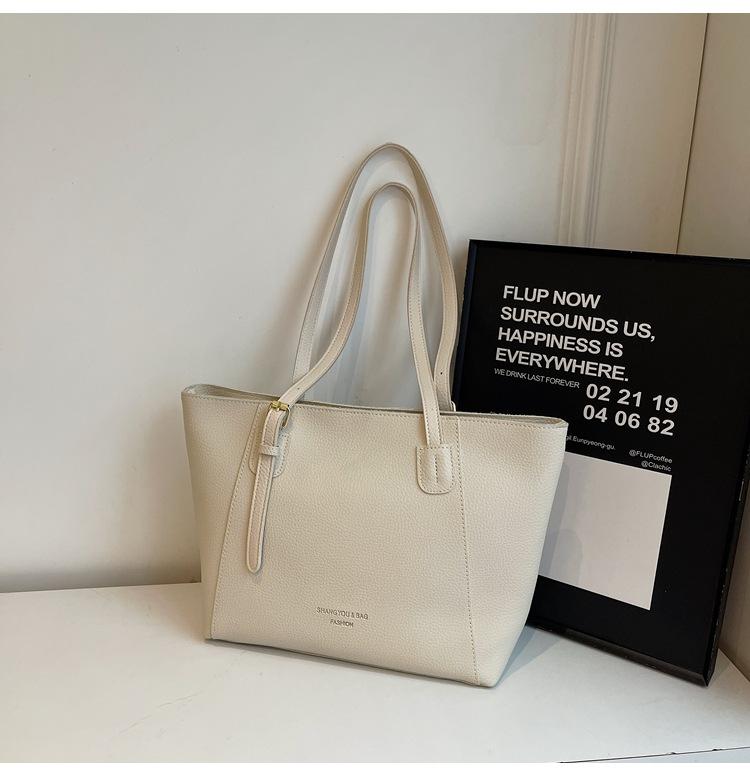 High value simple big bag women's new retro versatile fashion shoulder bag large capacity commuter tote bag