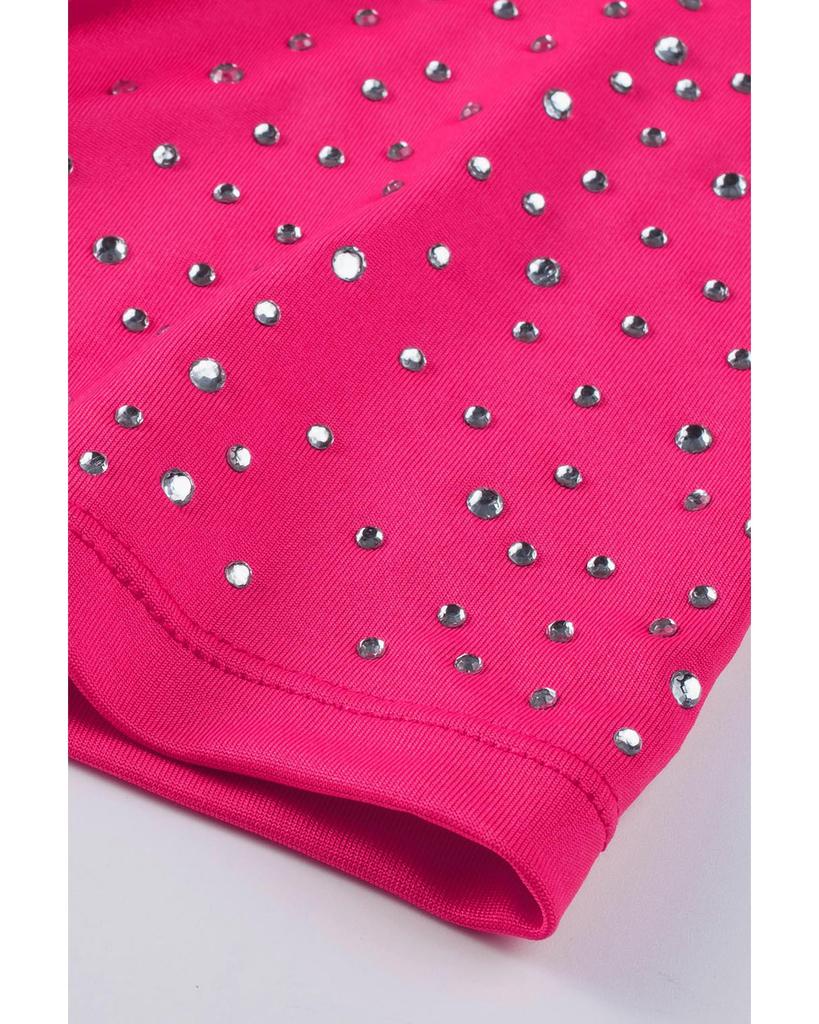 Azura Exchange Rhinestone Embellished Short Sleeve Bodysuit