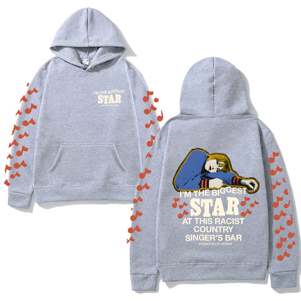 Biggest Star Hoodie 2026NEW Hayley Williams Comfortable Sweatshirts Sleeve Gothic Clothes Punk Soft Singer's Same Style Hoody