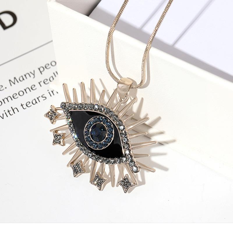 

Long Stunning Necklace With Devil Eye Design In Durable Titanium Steel Material For Women New Demon Eyes B