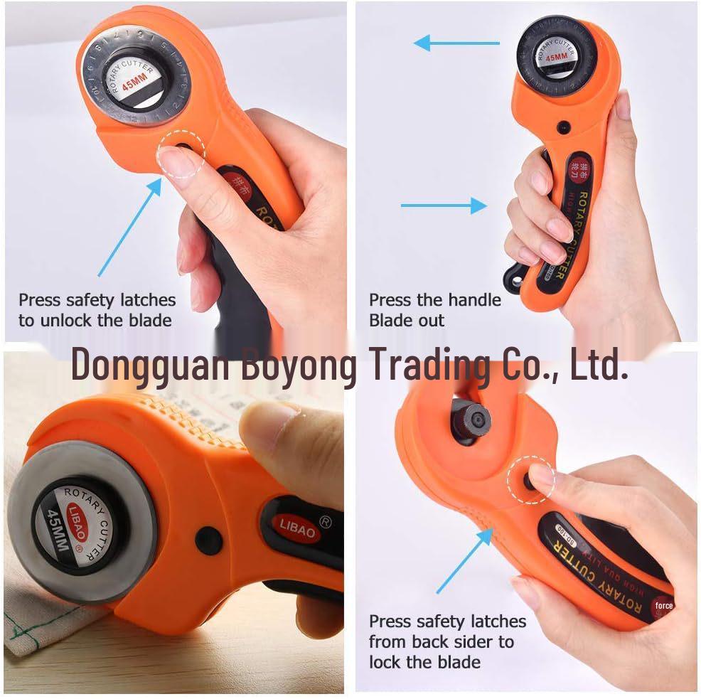 45mm Rotary Fabric Cutter with Blade Handle for Cloth and Leather