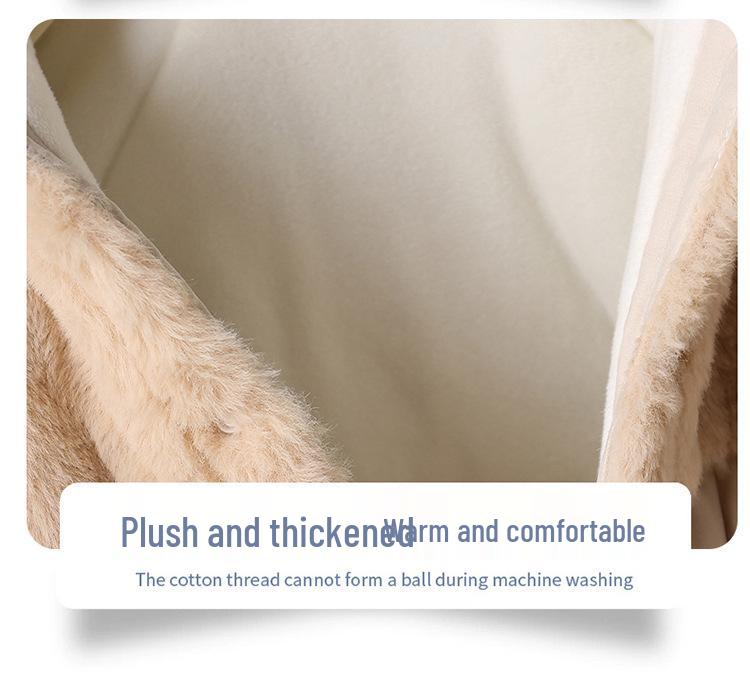 Children's Winter Hooded Rabbit Fleece Onesie - Thick Outdoor Baby Suit