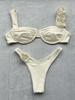 OFTBUY 2025 New Summer Sexy Color Style Swimsuit Women 2 Pieces Bikini Set Removable Bra Tight Beach Swimwear Female
