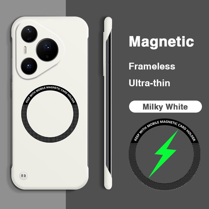 Ultra Thin Frameless Magnetic Case for HUAWEI Pura 80 Pro Plus Magsafe Hard Wireless Charging Cover for Pura 80 Ultra