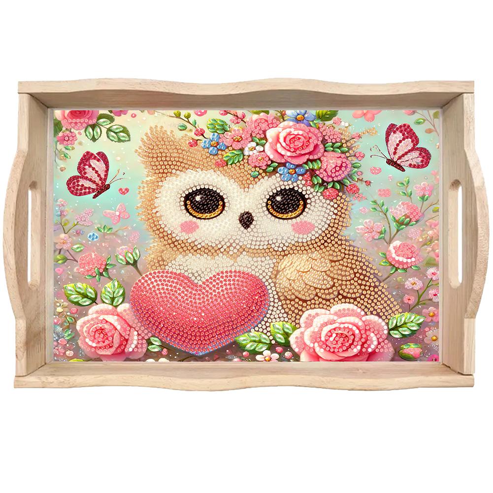 

Деревянный колибри 5D DIY алмазная живопись сервировочный поднос прямоугольный алмазный декоративный сервировочный поднос для стола журнальный столик