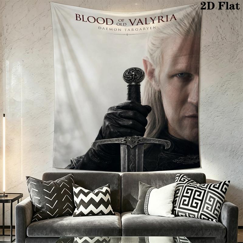 Tapiz de Pared de Daemon Targaryen Colgante de Pared Estético Manta de Tela Impresa Tapices Decorativos para Dormitorio Sala de Estar Decoración del Hogar