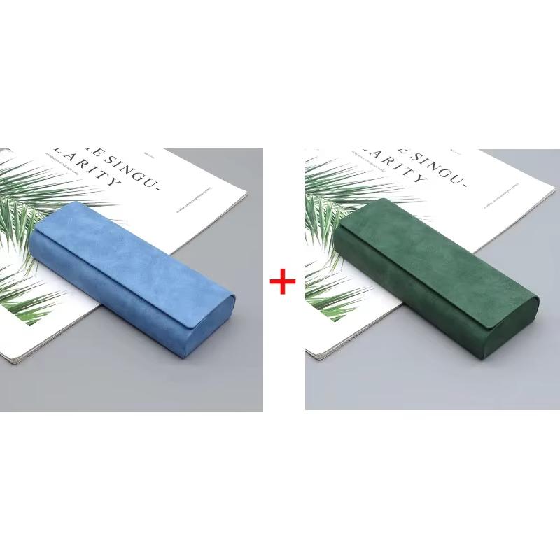 1/2pcs Simple Leather Eyewear Case Optical Retro Myopia Glasses Sunglasses Storage Box Fashion for Men and Women