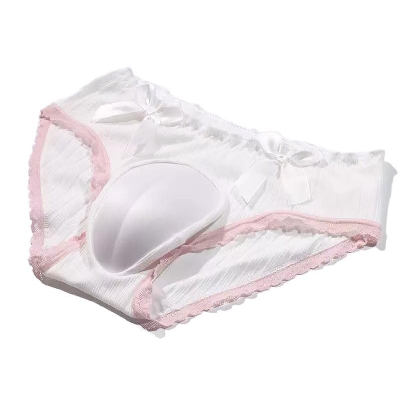 Sissy Lingerie For Men Camel Toe Underwear Cross-Dressing Bow 3D Hiding Gaff Panties Sweet Breathable Underpants Briefs