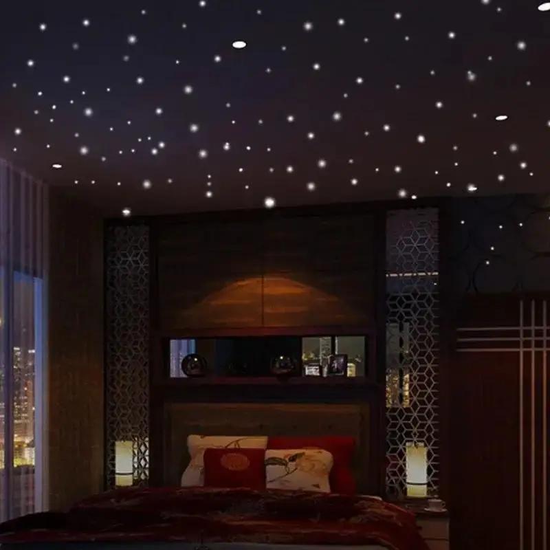 407Pcs Luminous Dot Wall Stickers Ceiling Starry Sky Top Luminous Star Wall Stickers Creative Children's Rooms Fluorescent Decor